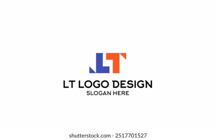 Design do logotipo da letra LT. Vetor
