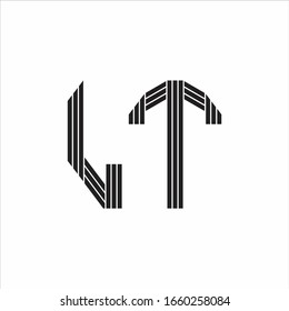 LT Logo monogram outline style linked isolated on white background