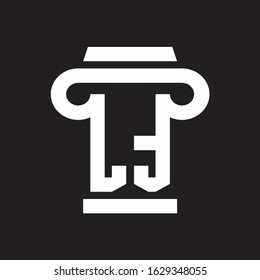 LT Logo monogram with pillar style design template