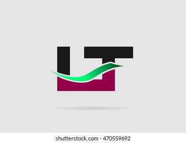 LT Logo. Vector Graphic Branding Letter Element
