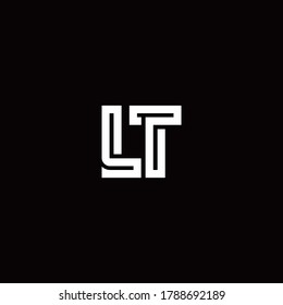 LT monogram logo with abstract line design template