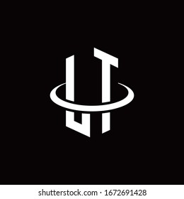 LT monogram logo in a hexagon style and surrounded by a ring