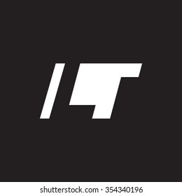 LT negative space letter logo black background