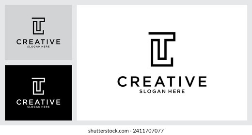 LT or TL initial letter logo design vector.