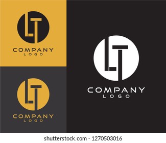 lt, tl letter, initial logo design letter with circle shape 
