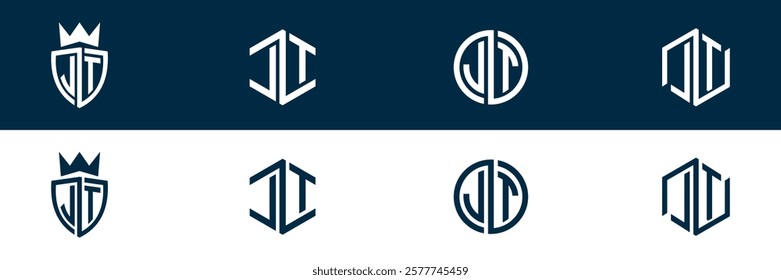 LT TL letter logo set design