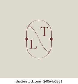 LT wedding classic in elegant monogram with high quality professional design that will print well