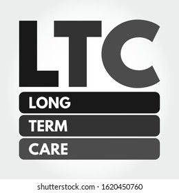 LTC - Long Term Care acronym, medical concept background