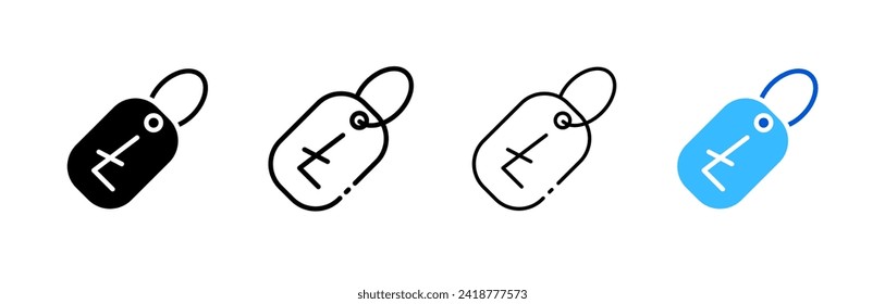 Ltc on the icon tag. Different styles, set of Litecoin tag icons. Vector icons