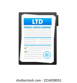 Ltd - Private Limited Company. Business Concept. Vector Stock Illustration.