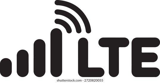 El logotipo de LTE simboliza la tecnología de red móvil de alta velocidad y la comunicación inalámbrica en un fondo blanco limpio que representa servicios de telecomunicaciones avanzados y tasas de transferencia de datos rápidas.