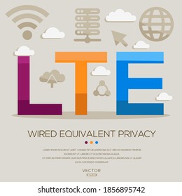 LTE Mean (Long Term Evolution) Computer And Internet Acronyms ,letters And Icons ,Vector Illustration.
