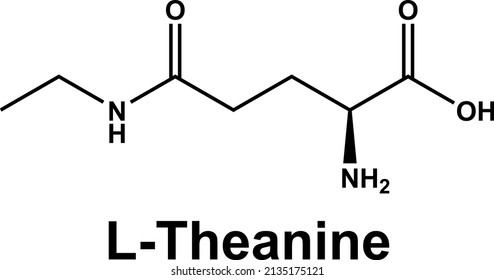 L-Theanine molecule green tea amino acid chemical formula