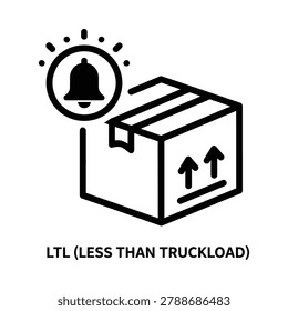 Ltl less than truckload shipping icon with shipping logistics delivery
