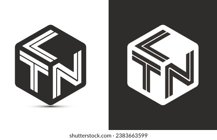 LTN letter logo design with illustrator cube logo, vector logo modern alphabet font overlap style. Premium Business logo icon. White color on black background