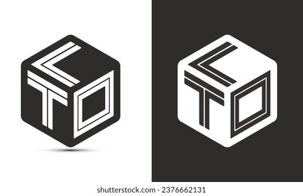 LTO-Buchstaben Logo-Design mit Illustrator Würfel-Logo, Vektorlogo modernen Alphabet Schriftart Überschneidung Stil. Premium Business Logo Symbol. Weiße Farbe auf schwarzem Hintergrund