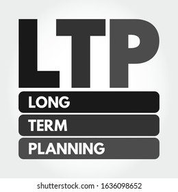 LTP Long-Term Planning - goals that take a longer time to reach and require more steps, acronym text concept background