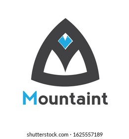 Ltter M Mountaint Simple Logo