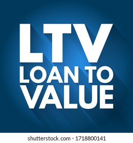 LTV Loan To Value - Ratio Of A Loan To The Value Of An Asset Purchased, Acronym Text Concept Background