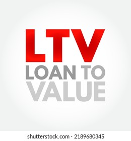 LTV Loan To Value - Ratio Of A Loan To The Value Of An Asset Purchased, Acronym Text Concept Background