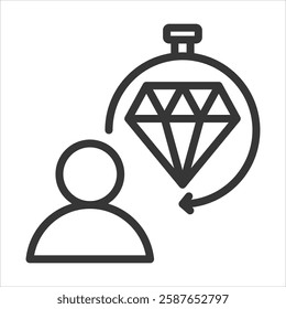 Ltv Outline Icon Vector Illustration