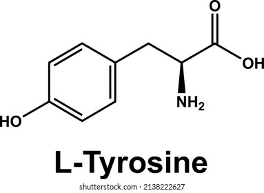 L-Tyrosine molecule amino acid supplement. Chemical formula.