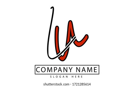 LU Abstract letter logo design vector.