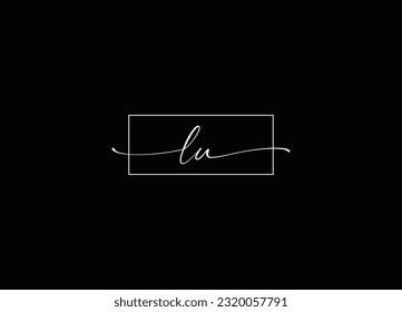 LU  alphabet letters monogram and  icon logo  design