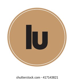 lu brown letters ,abstract background logo, design identity in circle, alphabet letter