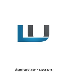 LU company linked letter logo blue