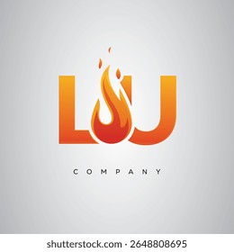 LU Creative Fire Letter Logo Design