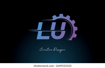LU Gear Fusion Logo – Industrial Tech-Inspired Letter mark Futuristic Industrial Letter Mark Design for Technology and Engineering Brands.