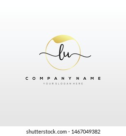 LU handwriting initial logo template vector.
