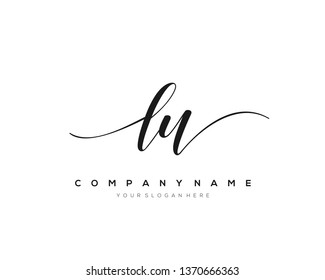 LU handwriting initial  logo vector