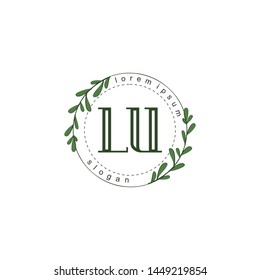 LU Initial beauty floral logo template