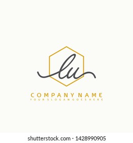 LU Initial handwriting logo concept