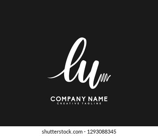 LU Initial Handwriting Logo Template Vector