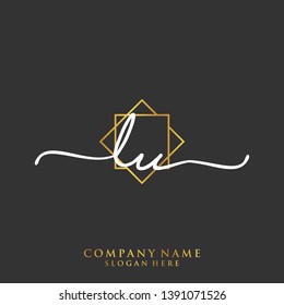 LU Initial handwriting logo template