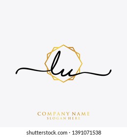 LU Initial handwriting logo template