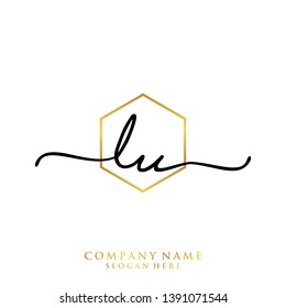 LU Initial handwriting logo template