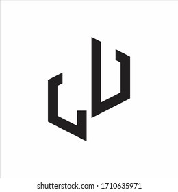 LU Initial Letters logo monogram with up to down style