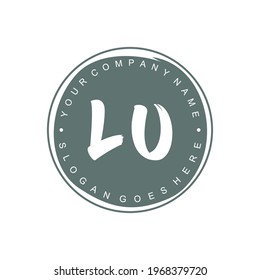 LU Logo inicial Branding Brush negocio de bodas