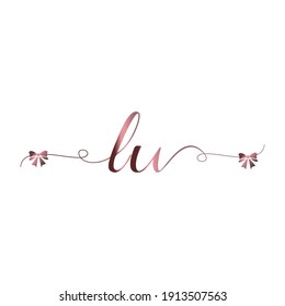 LU Initial logo handwriting modern luxury fashion