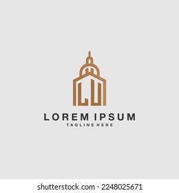 LU initial monogram real estate logo with imperium style desgn
