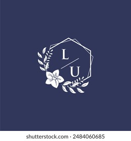 LU initial monogram wedding with creative polygon design