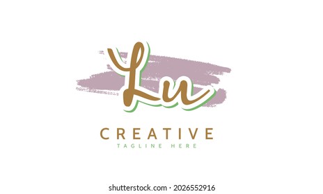 LU Initials, handwriting logo vector