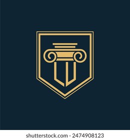 LU Initials Law Firm Logo Lawyer logo with creative law element