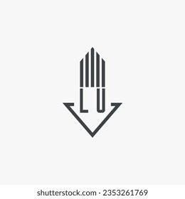 LU initials Real Estate Logo stock illustration. Logo vector
