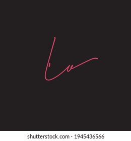 LU l u Initial handwriting creative fashion elegant design logo Sign Symbol template vector icon