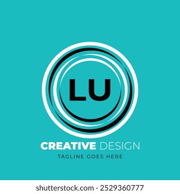 Kreatives Design mit LU-Logo. LU einzigartiges Design. Vektorgrafik